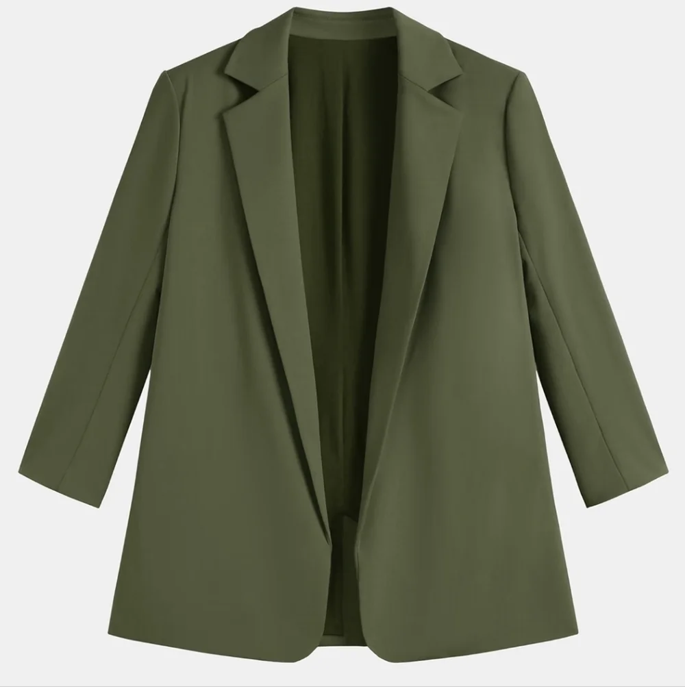 Elegant Olive Green Women's Jacket Blazer - Picture 3 of 12